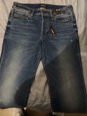 Express Men Jeans Slim in Dark Blue Wash